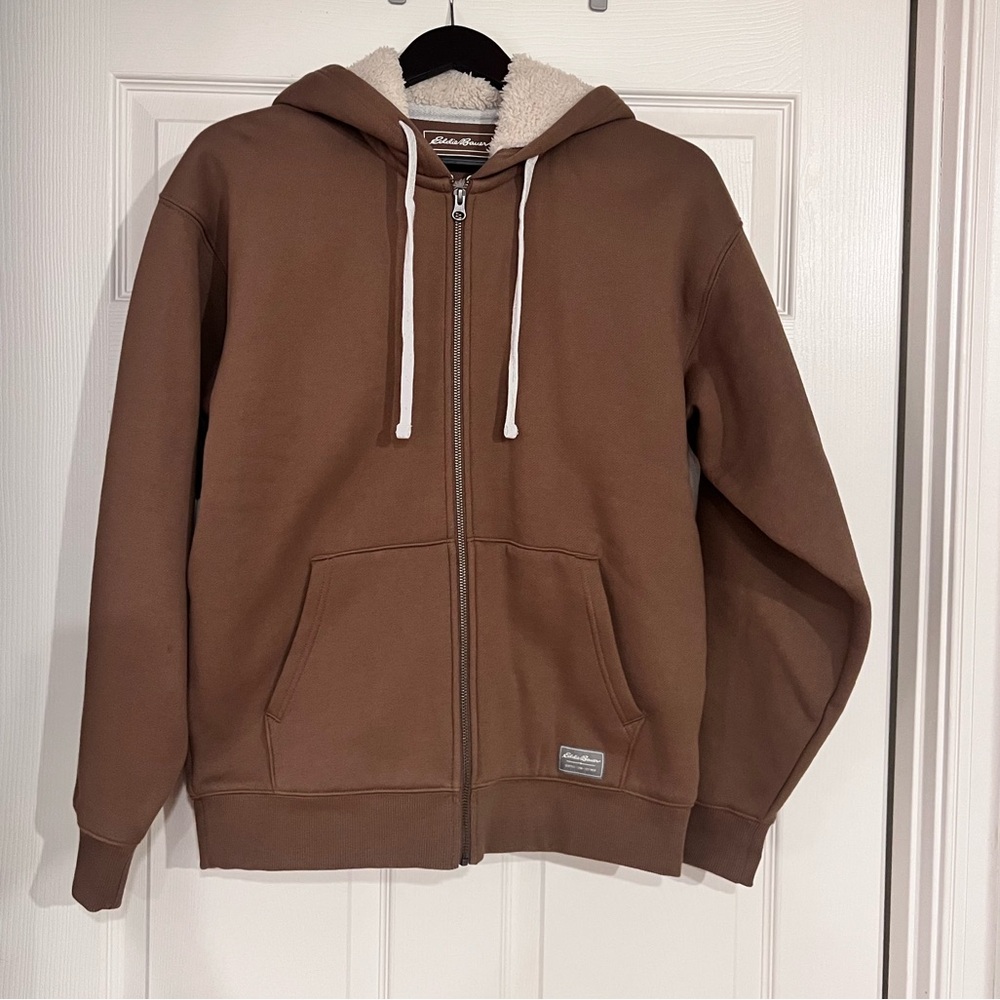 Eddie Bauer Signature Faux Shearling-Lined Full-Zip Hoodie size S in men’s